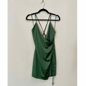 Green Short Wrap Dress